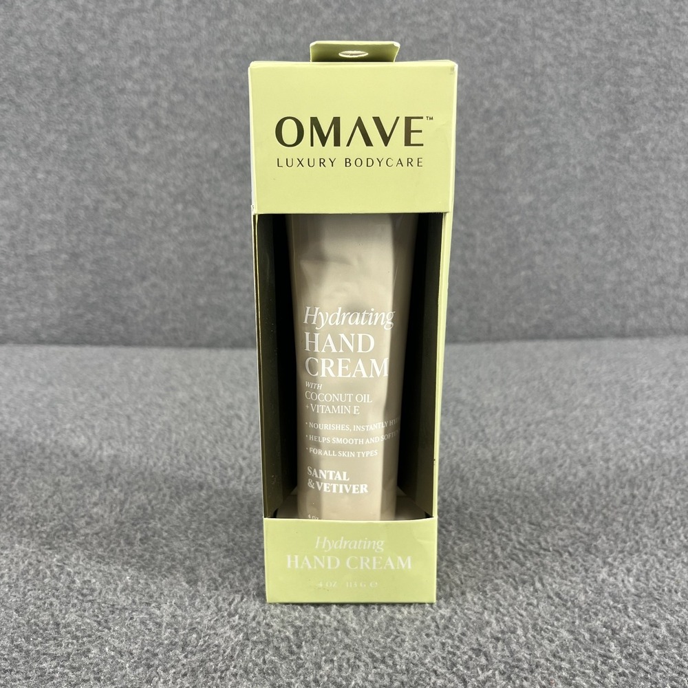 Omave Santal & Vetiver Hydrating Hand Cream w/ Coconut And Vitamin E 4 oz NEW